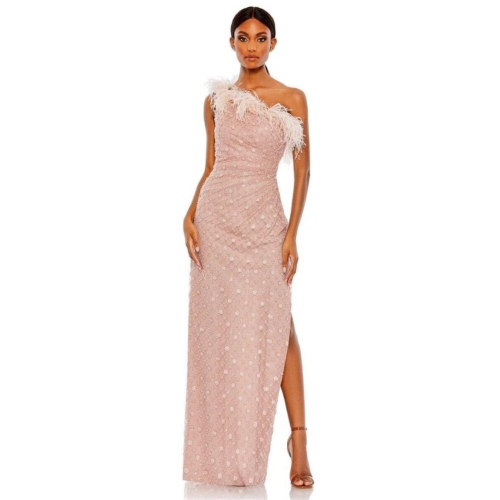 Mac Duggal Ostrich Feather Embellished Gown 68139